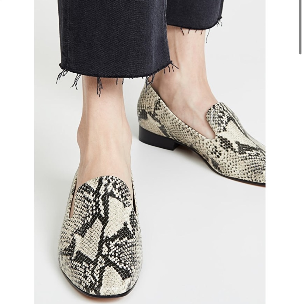 Schutz leather snake loafers